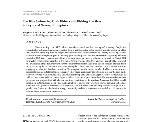 Blue Swimming Crab Card